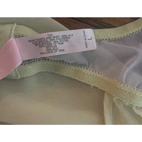 Vintage Y2K VS Victoria Secret Pastel Green Silk Mini Lingerie Dress-Size Large - Picture 5 of 6
